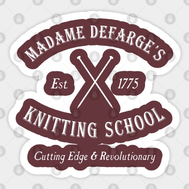 Madame Defarge Knitting School Sticker by jrotem